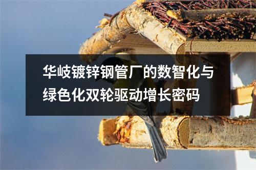 华岐镀锌钢管厂的数智化与绿色化双轮驱动增长密码